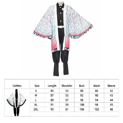 Demon Slayer Costume Kochou Shinobu Cosplay Kimetsu No Yaiba Kimono Outfit Wig - Aimall
