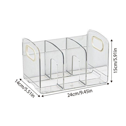 Acrylic Desktop Book Stand Transparent Office Storage Box File Rack Pen Holder