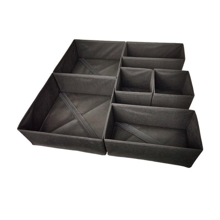 6Piece Set Foldable Non-woven Underwear Bra Socks Storage Box Drawer Organizer