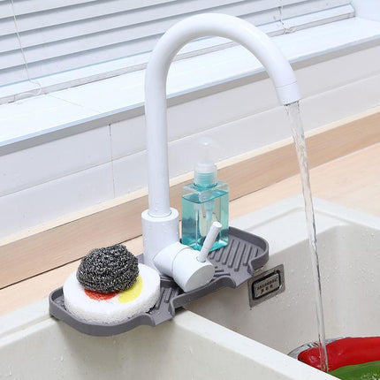 Kitchen Faucet Storage Rack Holder Soap Sponges Caddy Organizer Sink Basket Rack - Aimall