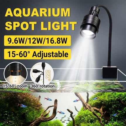 Fish Tank Clamp Light Special Focus Aquarium Lamp for Viewing Landscape Lighting