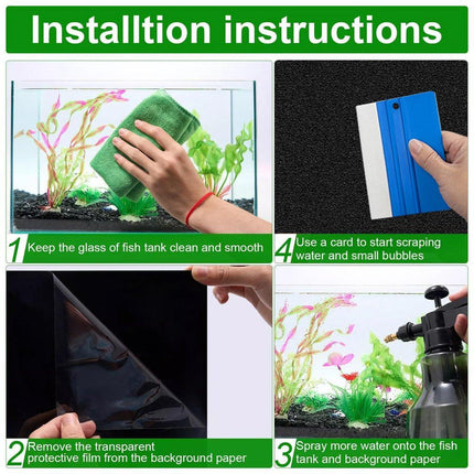 10PCS Black Aquarium Background Sticker Self Adhesive Waterproof Fish Tank Film