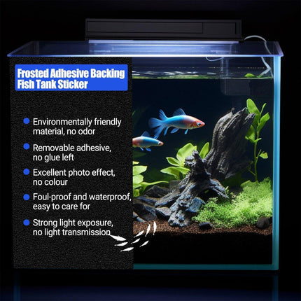 10PCS Black Aquarium Background Sticker Self Adhesive Waterproof Fish Tank Film