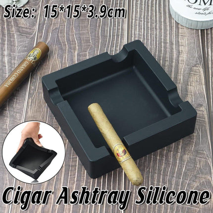 Square Silicone Cigar Ashtray Large Drop Resistant Ash Holder Tray