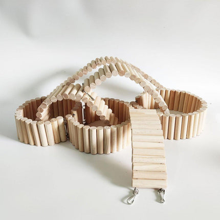 Wooden Hamster Toys Climbing Stairs Bridge Small Pet Soft Ladder Playground
