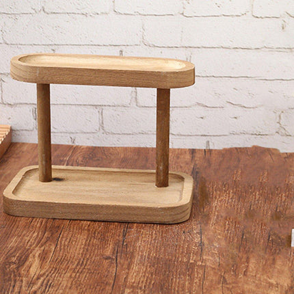 Wooden Storage Rack Desktop Organizer for Jewelry Cosmetics Flower Dessert