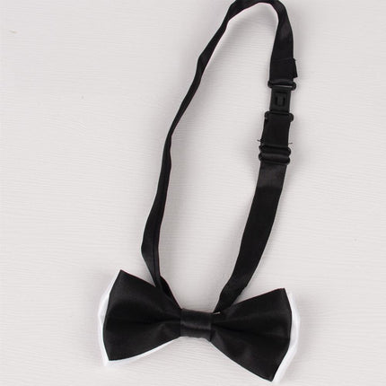 Solid Color Glossy Double-layer Children's Bow Tie Two-color Baby Korean Style Small - Aimall