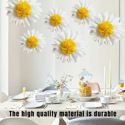 8PCS Sunflower Daisy Paper Flowers 20cm/30cm Wall Hanging Party Room Decoration