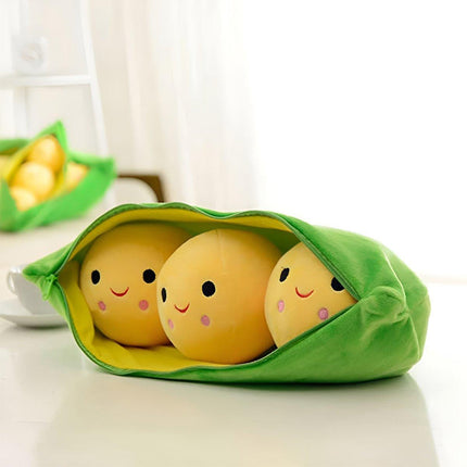 Cute Pea Pod Plush Toy Couple Bean Pillow Valentines Day Gift Soft Doll 40cm
