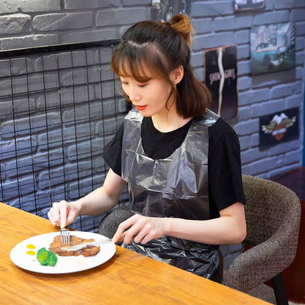 100pcs Disposable Transparent Apron Waterproof Anti Fouling for Kitchen Catering