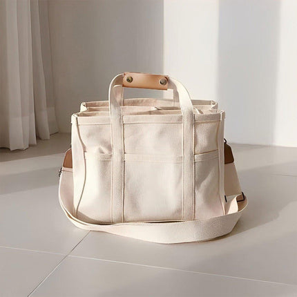 Stylish Multifunctional Mummy Bag Canvas Shoulder Crossbody Handheld Tote Bag