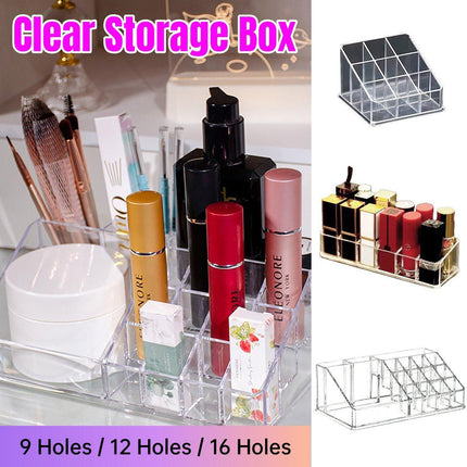 Desktop Transparent Storage Organizer Box Multi-Compartment Display Rack Holder