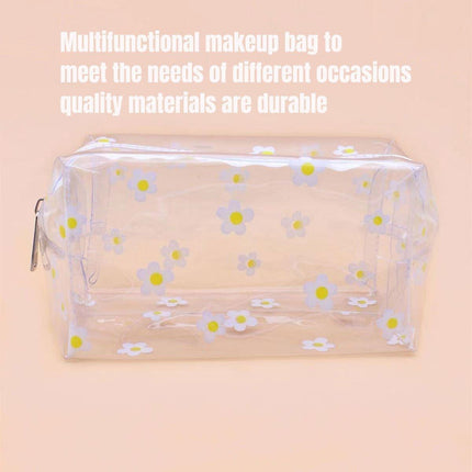 2PCS Large Capacity Transparent PVC Travel Bag Women Portable Wash Storage Bag