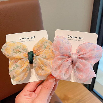 Cute Bow School Hairclips Mesh Yarn Hair Accessories Bow Girl Kids Party Gift - Aimall