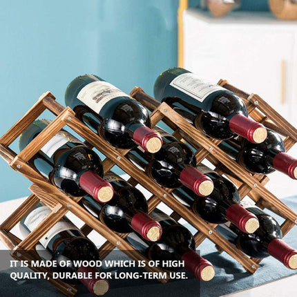 Wooden Wine Rack Storage Shelf Wine Display Stand Bottle Holder for Kitchen Bar