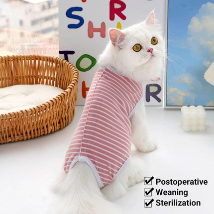 Pet Clothes for All Seasons Solid Color Striped Dog Cat Apparel Puppy Outfit