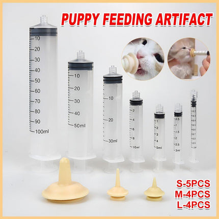 Kitten Puppy Pet Feeding Syringe Feeder Cat Dog Nursing Bottle with Pacifier
