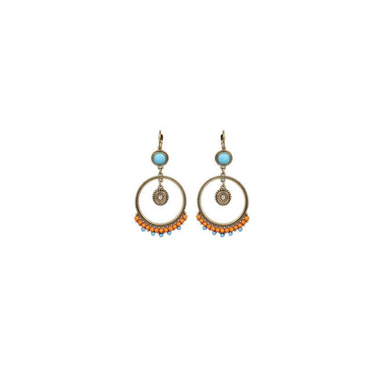 Retro Court Style Geometric Leaf Earrings Elegant Vintage Jewelry for Women Gift