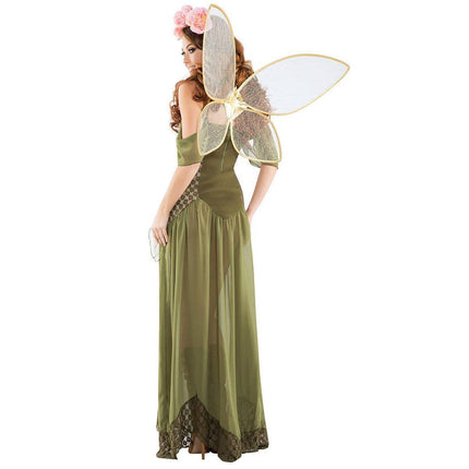 Halloween Green Fairy Princess Costume Flower Dress Up Outfit for Girls