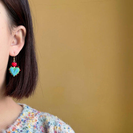Vintage Contrasting Love Earrings Fashion Jewelry Women Romantic Accessories