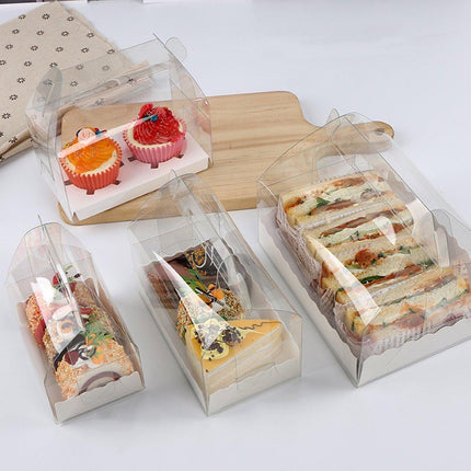 25pcs Transparent Portable Baking Box for Lasagna Mousse Cake Western Point Food
