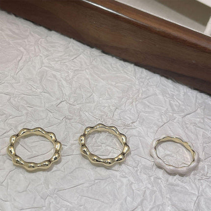 Painted Oil Round Irregular Simple Three-piece Ring
