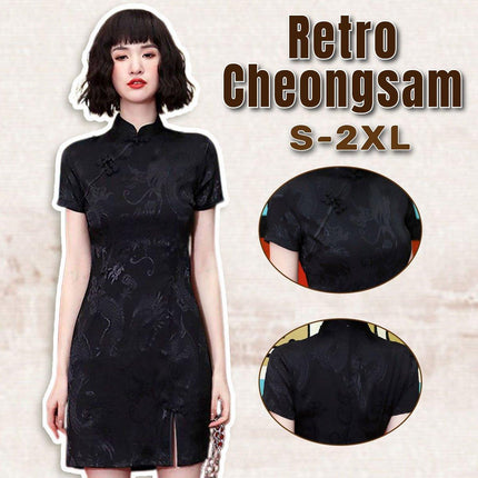 Girls Retro Cheongsam Dress French National Style Fashion Improved Qipao