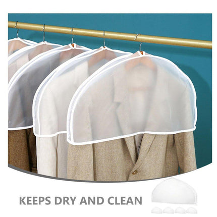 10pcs Dustproof Clothes Cover Transparent Hanging Wardrobe Storage Bag Set