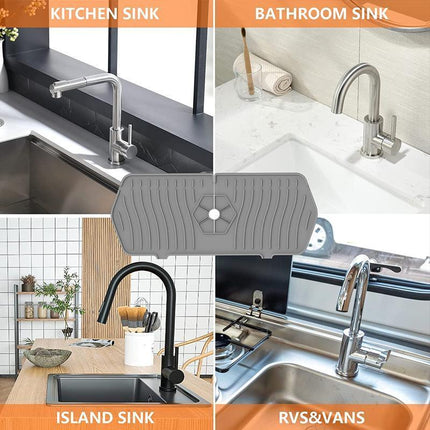 S Size Silicone Faucet Mat Kitchen Protector Faucet Absorbent Mat Sink Splash Guard - Aimall