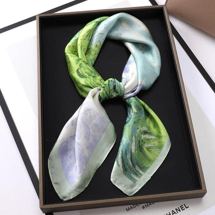 Ladies Silk Scarf Square Women Shawls Wraps Small Hair Neck Hijabs 70*70CM - Aimall