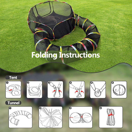 Collapsible Cat Tunnel Interactive Drill Bucket Fun Pet Toy for Cats Indoor Play