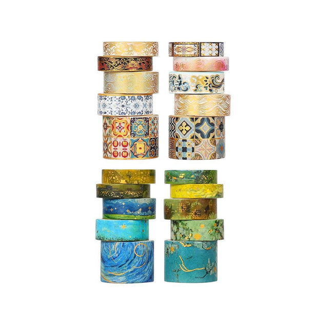 Gold Foil Washi Tape Set Decorative Craft Tape for Gift Wrapping Scrapbooking