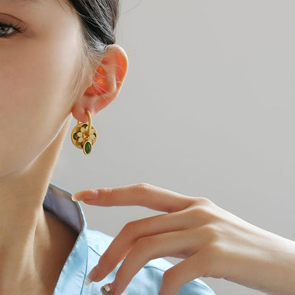 Chinese Vintage Colourful Flower Earrings Spring Jewelry for Women Fashion