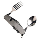 2X 6 in 1 Pocket Hiking Set Tool Fork Spoon Utensil Folding Camping Knife Travel