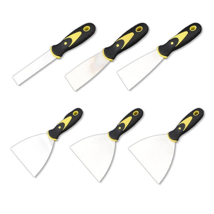6PCS Stainless Steel Putty Knife Set Scraper Trowel Tool Kit for Cleaning Paint