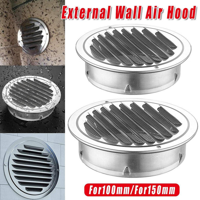 Stainless Steel Exhaust Fan Vent Outlet Flat Hood for Bathroom Kitchen Outlet