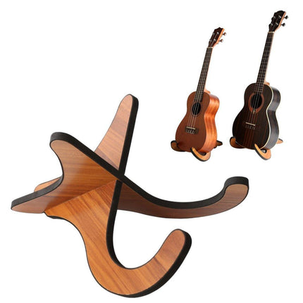 Wood Colour Folding Guitar Stand Floor Rack Portable