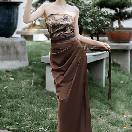 Chinese Style Hanbok Vintage Bustier Skirt Three Piece Suit Spring Summer