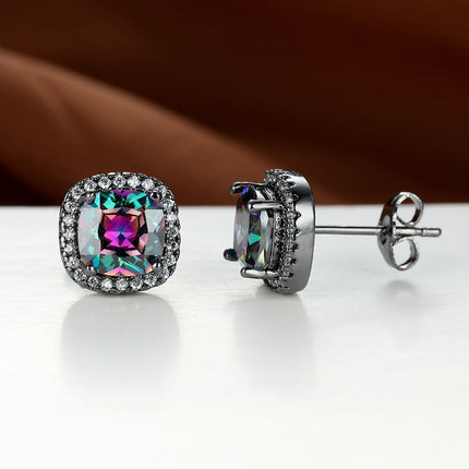 Fashion Earring Buckle Zirconia Stud Earrings Women Elegant Jewelry Accessories