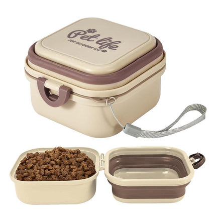 2 in 1 Outdoor Portable Pet Dog and Cat Food Water Bowl for Travel and Hiking