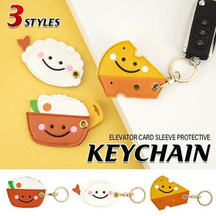 Smile Rice Cheese Keychain Car Keys Ring Mini Food Japanese Adorable Cool Gifts - Aimall