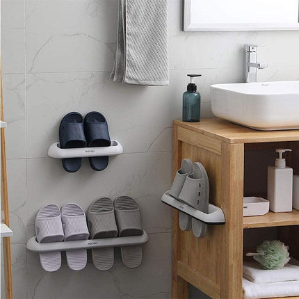 Slipper Holder Bathroom Home Wall Hanger Shelf Rack Storage Shoes Organizer Long - Aimall
