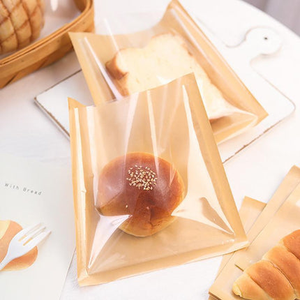 500PCS Transparent Food Greaseproof Bag Sandwich Donut Bread Packaging Pouch - Aimall