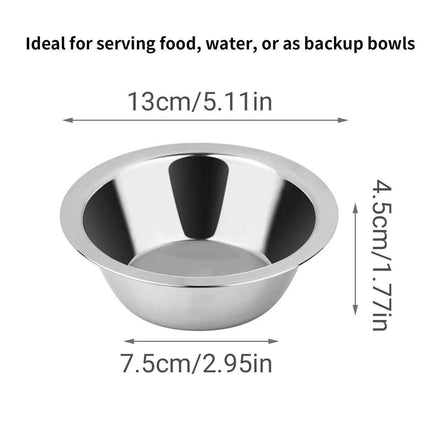 2PCS Pet Bowl Dog Food Cage Crate Water 13CM Hang-on Stainless Steel Metal Cat
