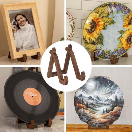Wooden Recipe Stand Menu Display Holder Family Record Poster Stand Base Rack