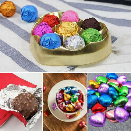 100PCS Tin Foil Aluminium Wrapping Square Chocolate Wrappers 10CM - Aimall