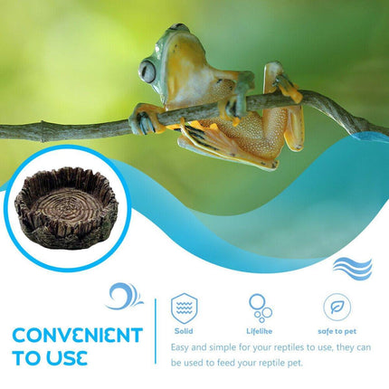 Reptile Drinking Basin Resin Turtle Snake Lizard Feeding Dish Bowl Water Feeder