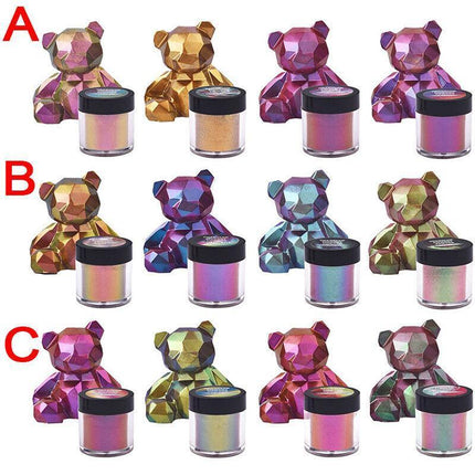 4/12PCS Chameleon Pearl Powder Pigment Color Shift Mica Powder Epoxy Resin Craft - Aimall