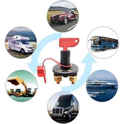 2pcs 12V 24V Disconnect Battery Isolator Cut Off Kill Switch Key Car Marine Boat - Aimall