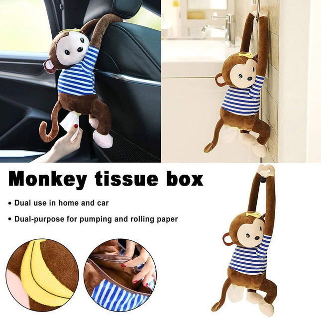 Car Cute Monkey Hanging Tissue Box Car Tissue Box Car Animal Tissue Draw Tissue